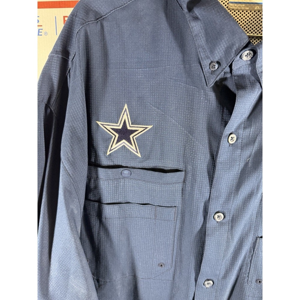 Columbia‎ PFG Cowboys Fishing Shirt Men's 2X Navy Dallas Star Long Sleeve NFL - Picture 3 of 8